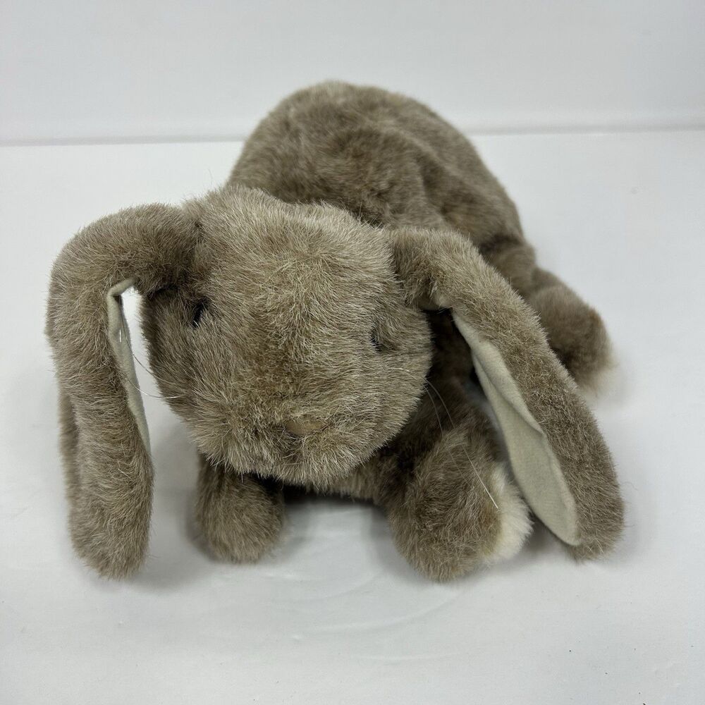 Folkmanis Folktails Bunny Rabbit Hand Puppet Lop Eared Brown 10" Vintage Furry